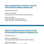 Nou Calendari Fiscal 2020 de la Taxa de Tractament de Residus Urbans COR